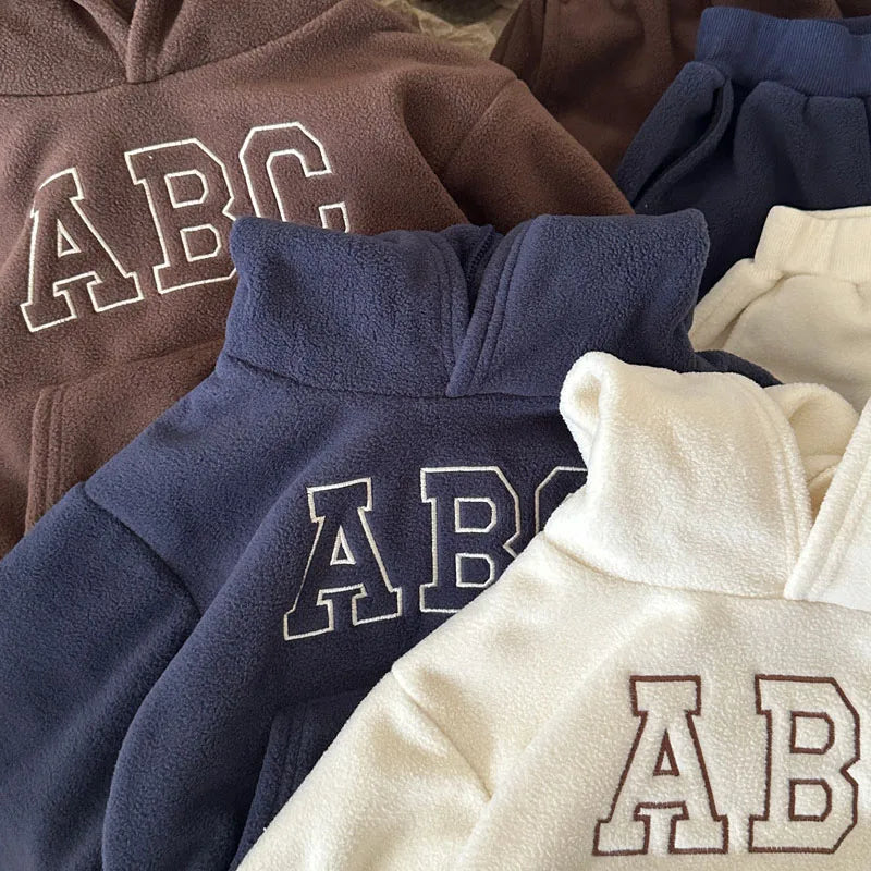 Fur Lining Boys Hoodie Set