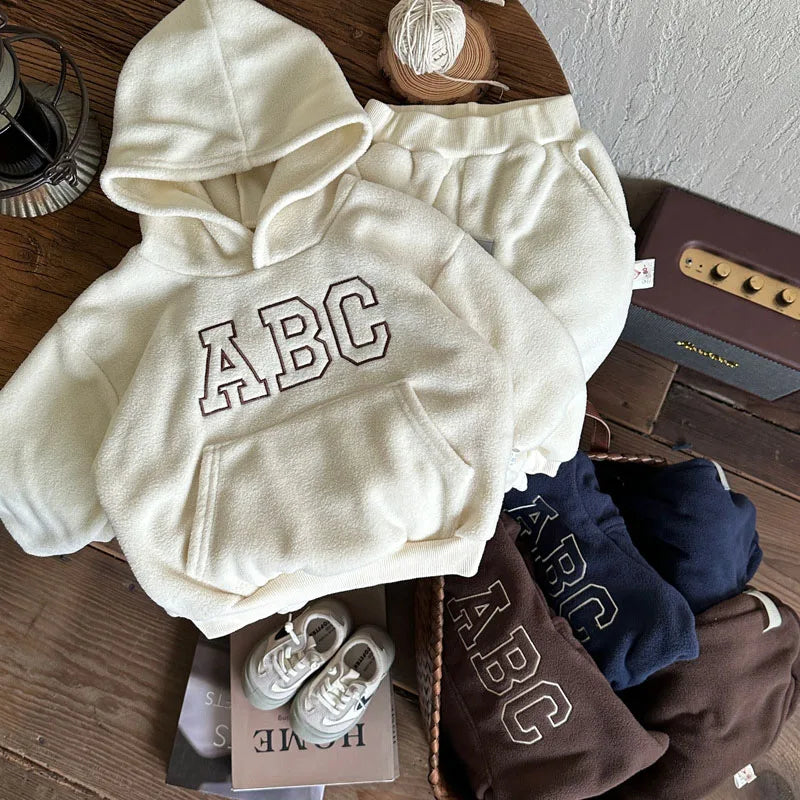 Fur Lining Boys Hoodie Set