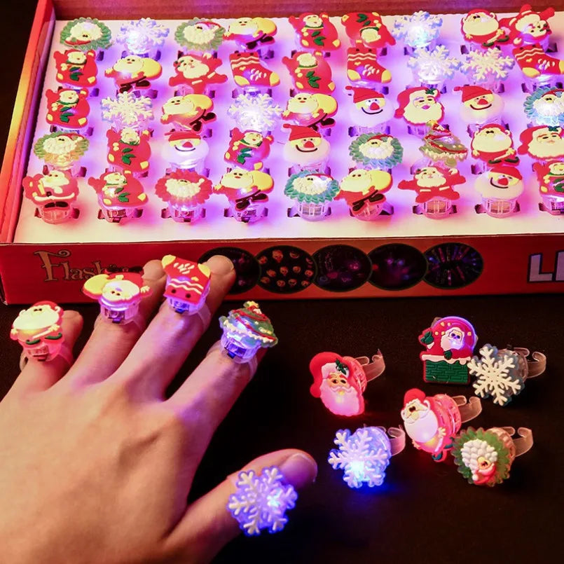 50PCS LED Light Christmas Halloween Ring