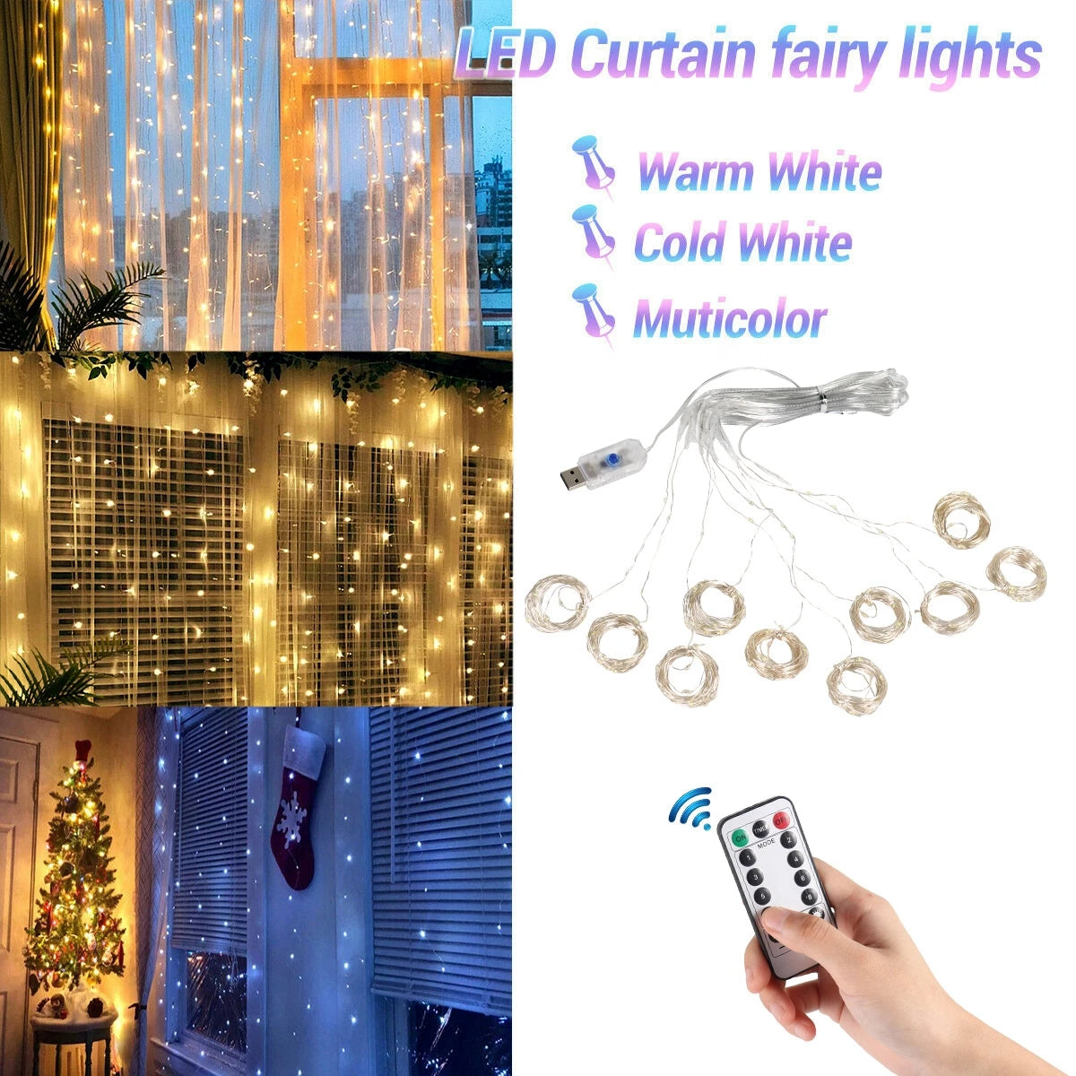 LED Garland Curtain Lights
